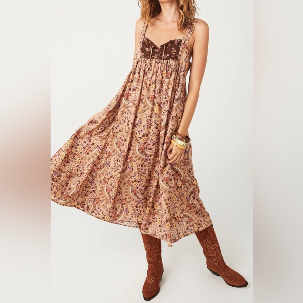 Spell Melody Strappy House Dress Wood Stock Floral Paisley